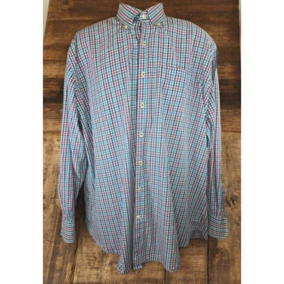 Peter Millar Mens Dress Shirt XL Multicolor Check - Picture 1 of 7